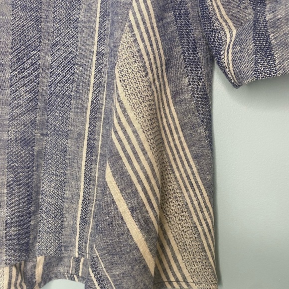 Soft Surroundings Women’s Linen Blend Tunic Top Size Small Blue Button Down - Picture 6 of 6